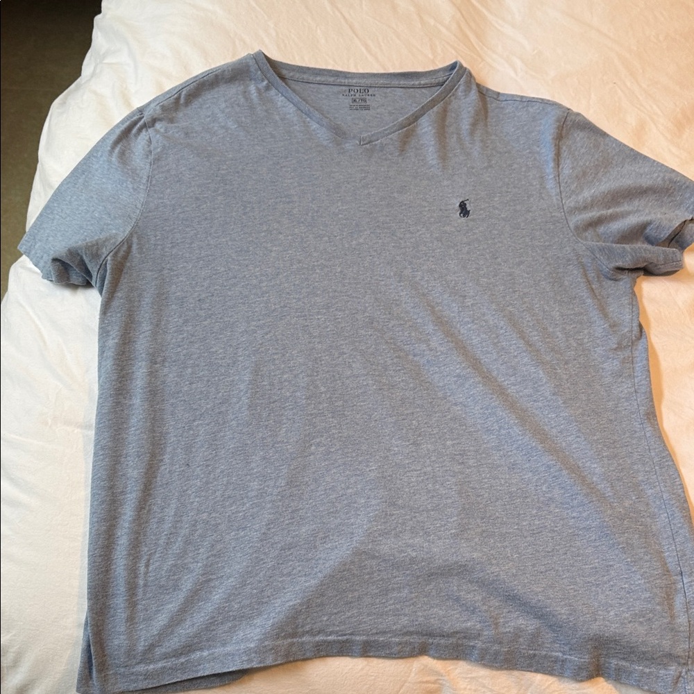 Polo by Ralph Lauren Men's Heather Gray V-Neck Tee